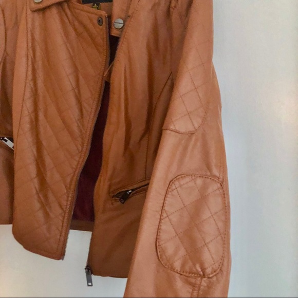 EUC Brown pleather jacket Large - Picture 3 of 5